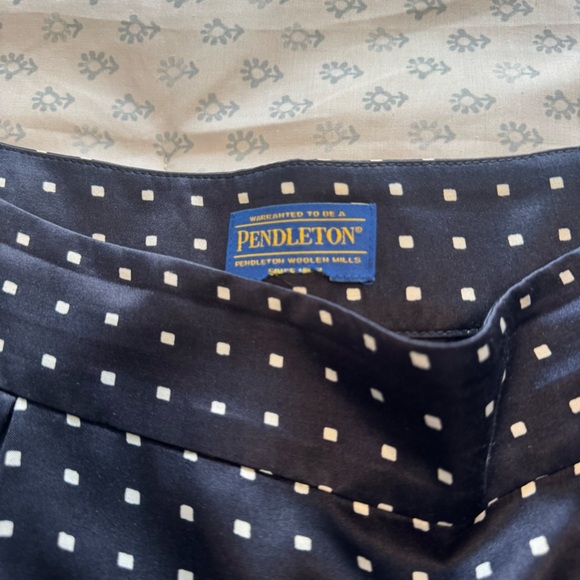 Pendleton Ship Shape Silk Blend Navy and White Polka Dot Skirt Size 18 - Picture 5 of 5